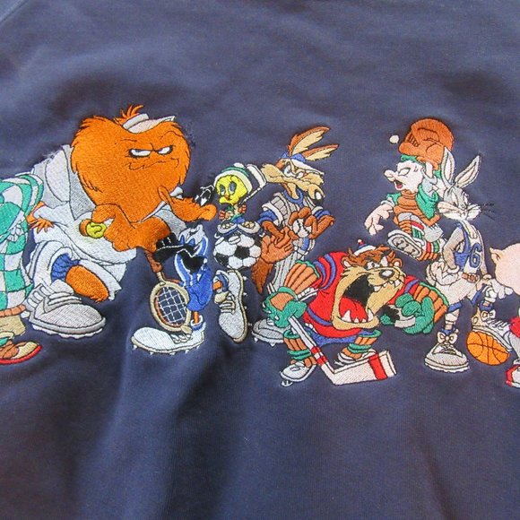 Mens Vtg Acme Clothing Looney Tunes Sports Sweater Sz L - Picture 2 of 4